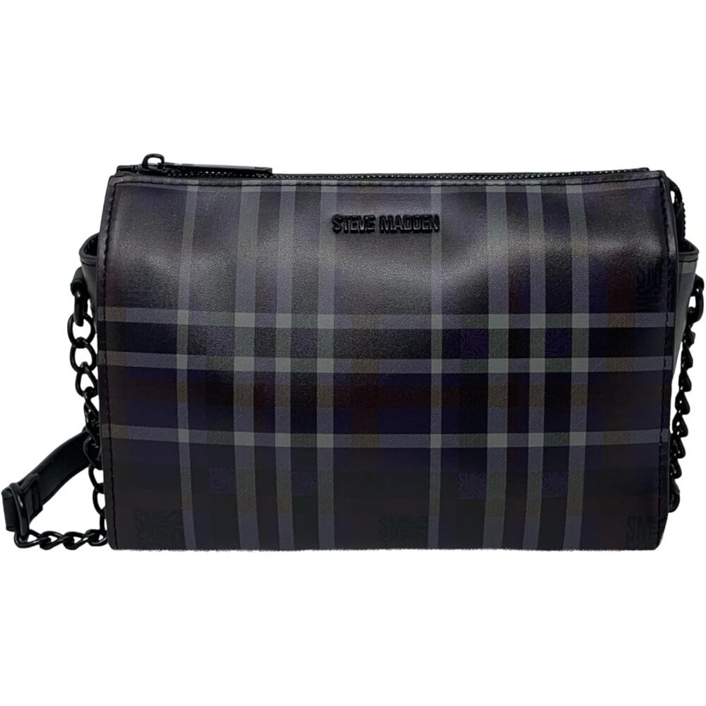Women's Faux Leather Crossbody Bag Zipper Closure Adjustable Strap Purse